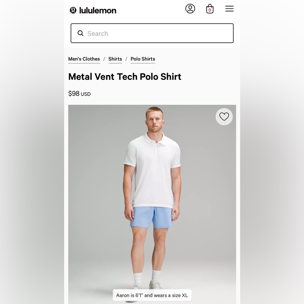 Lululemon Athletica Classic White Polo